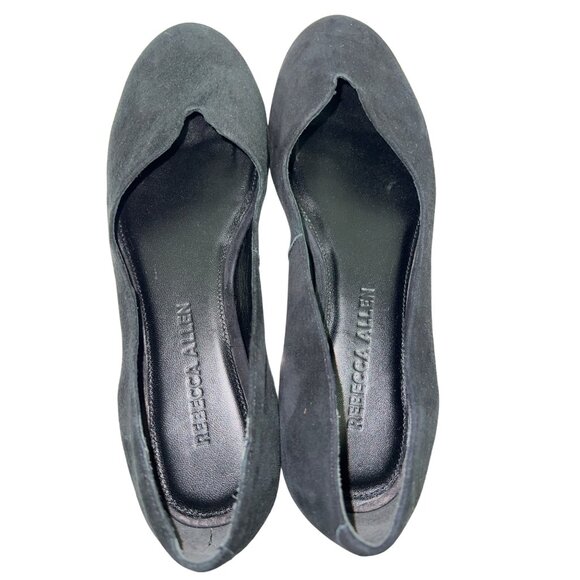 Rebecca Allen Women's Notch Ballet Black Flats Slip On Suede Shoes Size 7 NEW - Picture 9 of 9